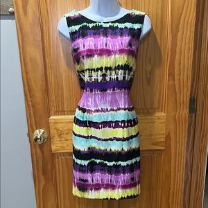 AGB Multicolor Striped Sleeveless Dress